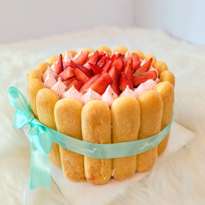 Strawberry Charlotte Fruit Cake 7 inches