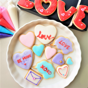 Love Theme DIY Royal Icing Cookies