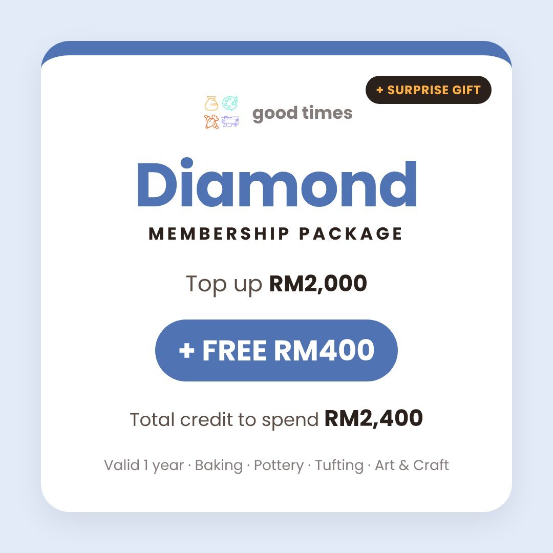 Diamond membership: top up RM2,000 and get RM400 free credit plus a gift