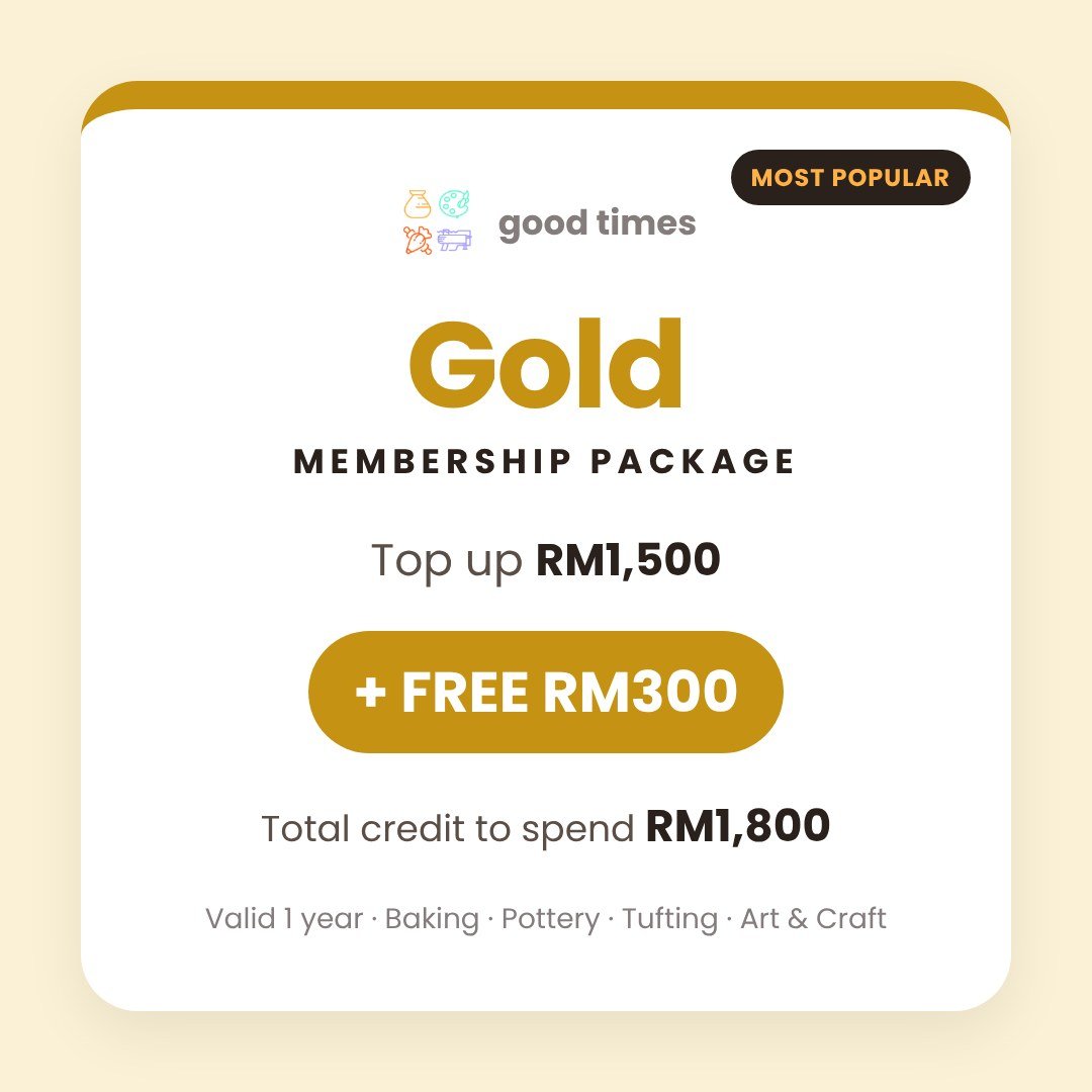 Gold membership: top up RM1,500 and get RM300 free credit